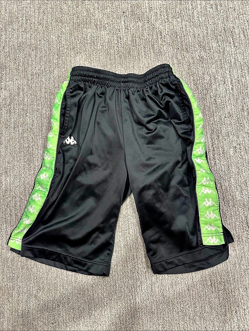 Kappa Men's Athletic Shorts Black & Green Medium
